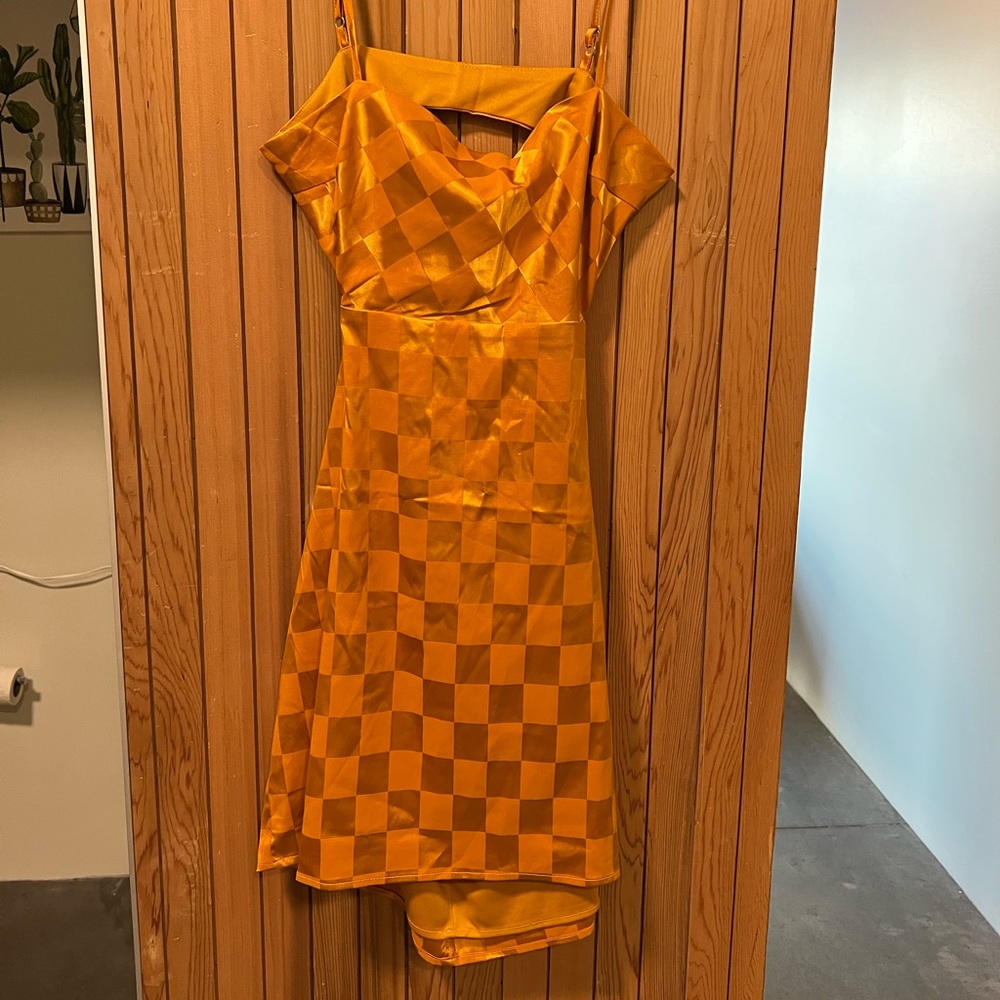checkered skater dress